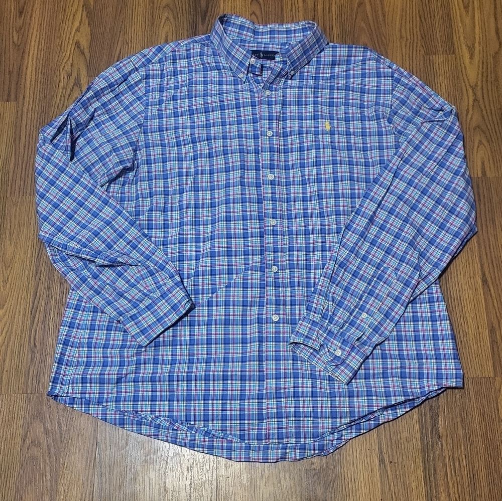 Ralph Lauren Blue Label Men’s XXL Plaid Button-Down Shirt Long Sleeve C15